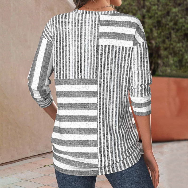 Sophie – Gestreepte Blouse met Modieuze Twist