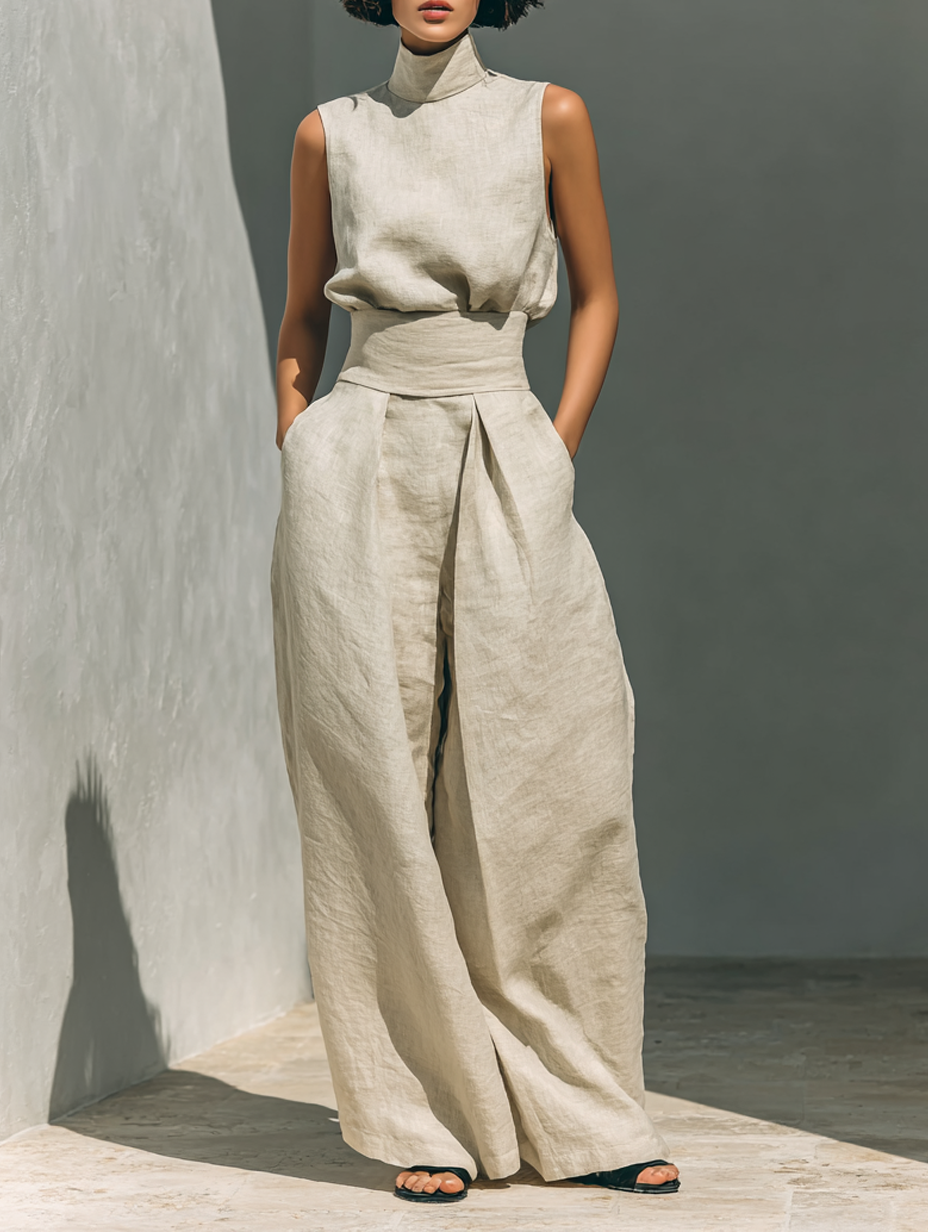 Maria - Tanktop met Ruime Katoenen Broek