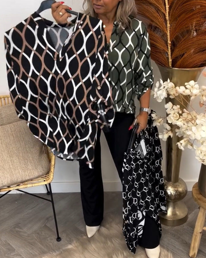 Noor – Blouse met Grafische Print