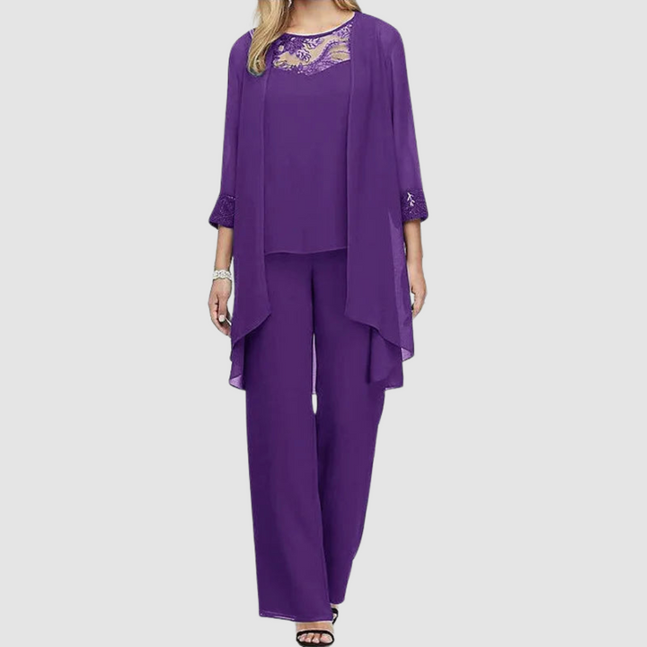 Iva™ Elegante Drie-Delige Set | Gecoördineerde Top, Jas en Broek