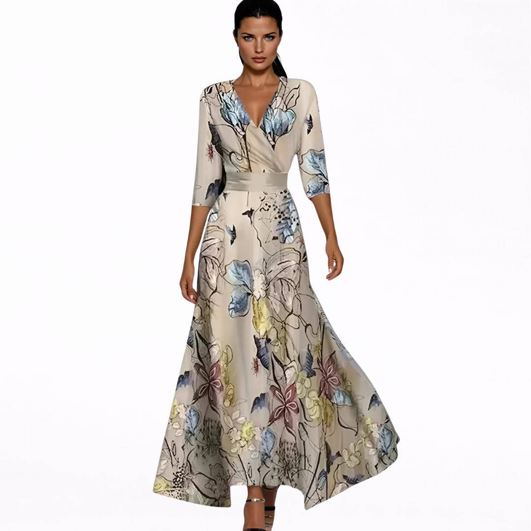 Emilia | Maxi Jurk met Elegante Bloemenprint