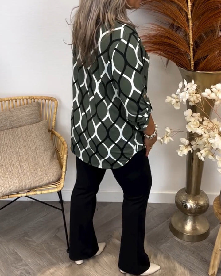 Noor – Blouse met Grafische Print