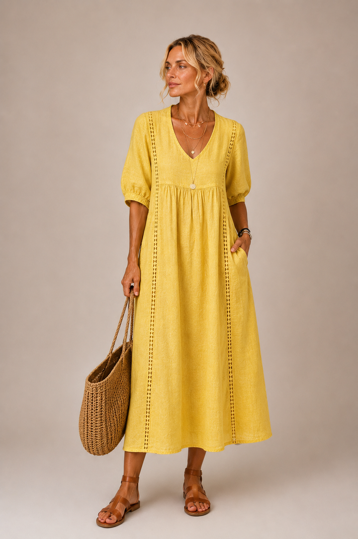 Flore | Elegante midi zomerjurk