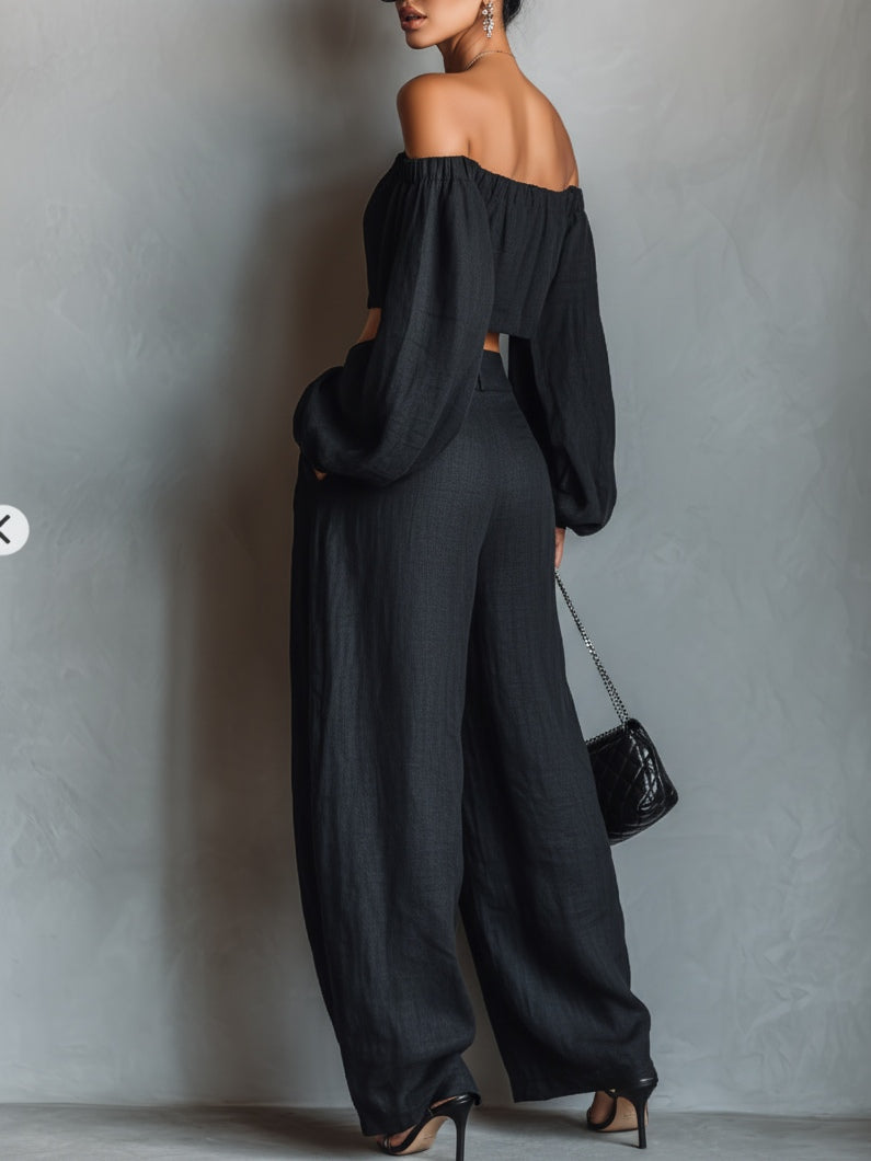 Tess™ || Off-Shoulder Set met Ruime Broek