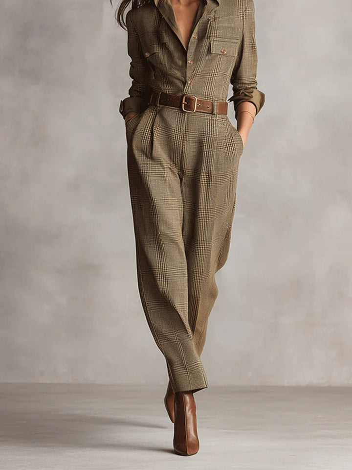Anna™ || Elegant Checked Jumpsuit