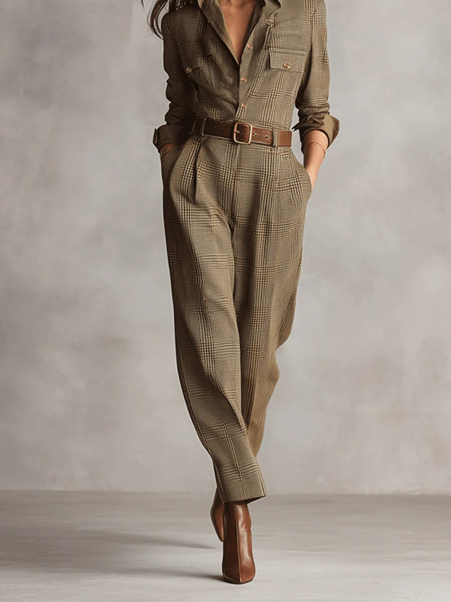 Anna™ || Elegant Checkered Jumpsuit