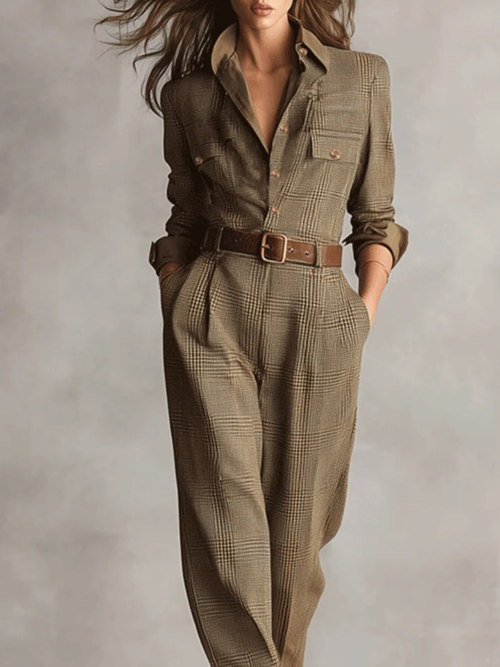 Anna™ || Elegant Checked Jumpsuit
