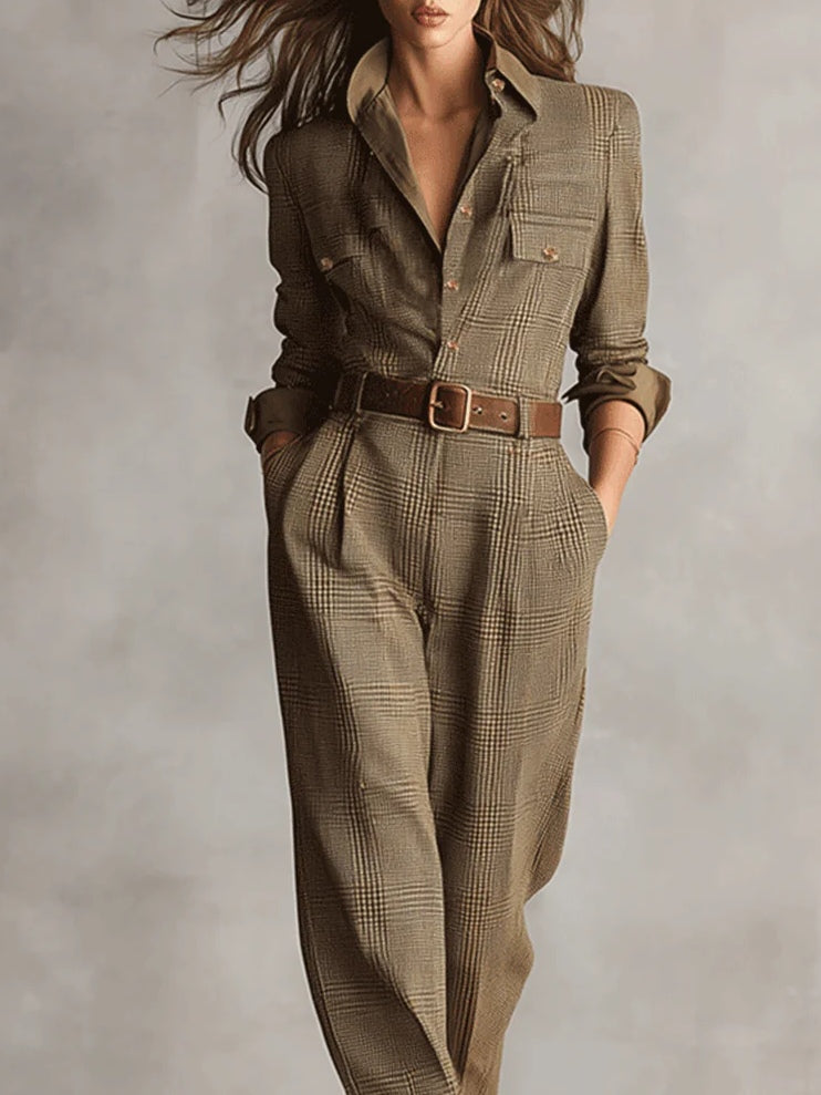 Anna™ || Elegant Checkered Jumpsuit