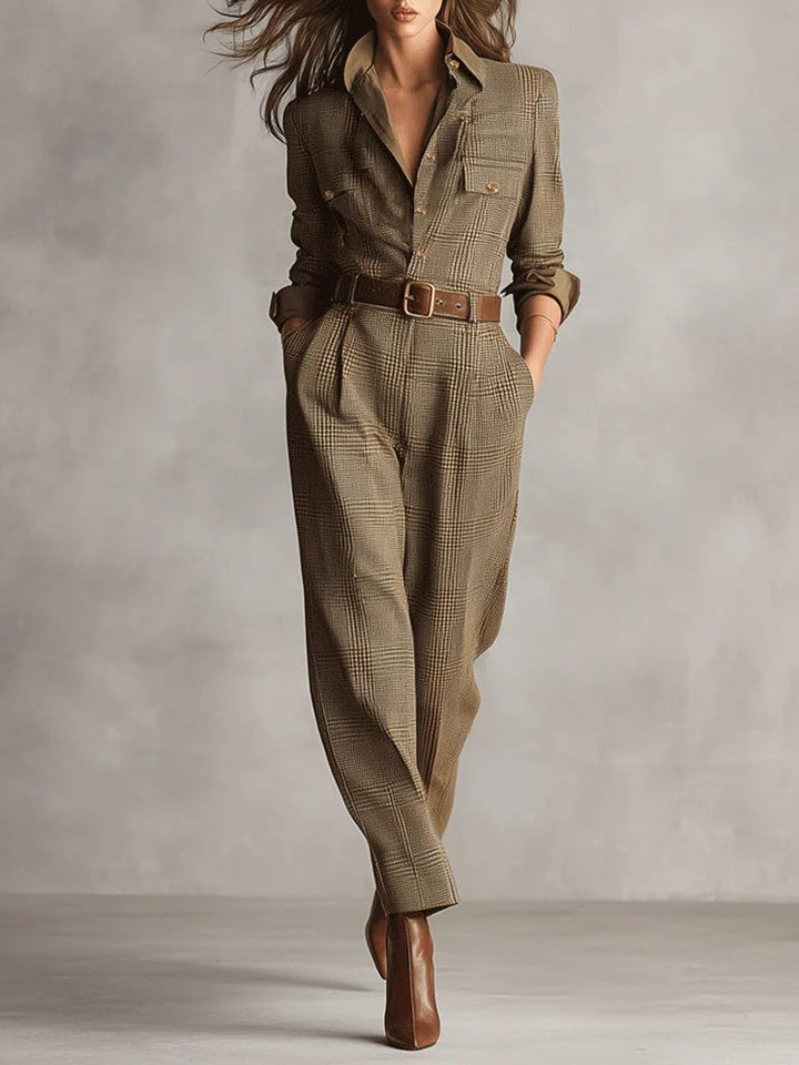 Anna™ || Elegant Checked Jumpsuit