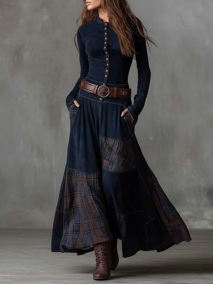 Azucena | Maxi jurk van suede met riem