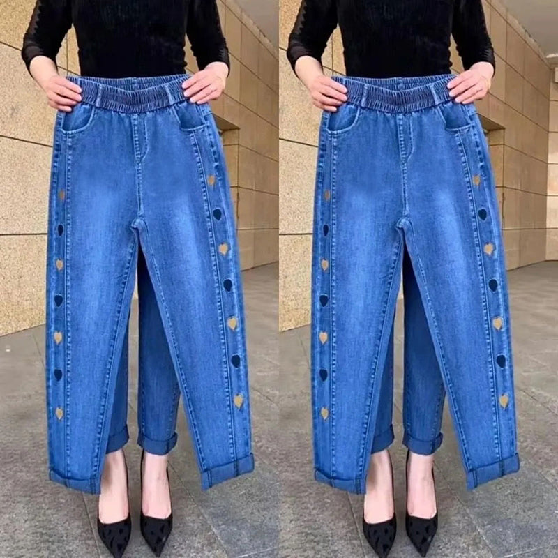 Soraya - Elastische Jeans met Borduurwerk